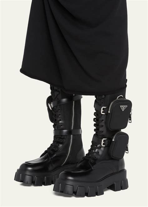 prada hiking boots women's|Prada combat boots with pouches.